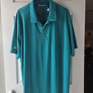 Adidas Men’s Climachill Athletic Golf Polo Shirt Teal Green
